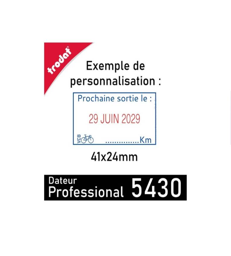 Tampon Dateur Métal line PROFESSIONAL 5474, 5 lignes (41x24mm)